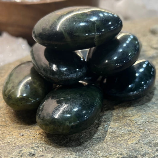 Green Jade Palm Stones - Crystals for Heart Healing